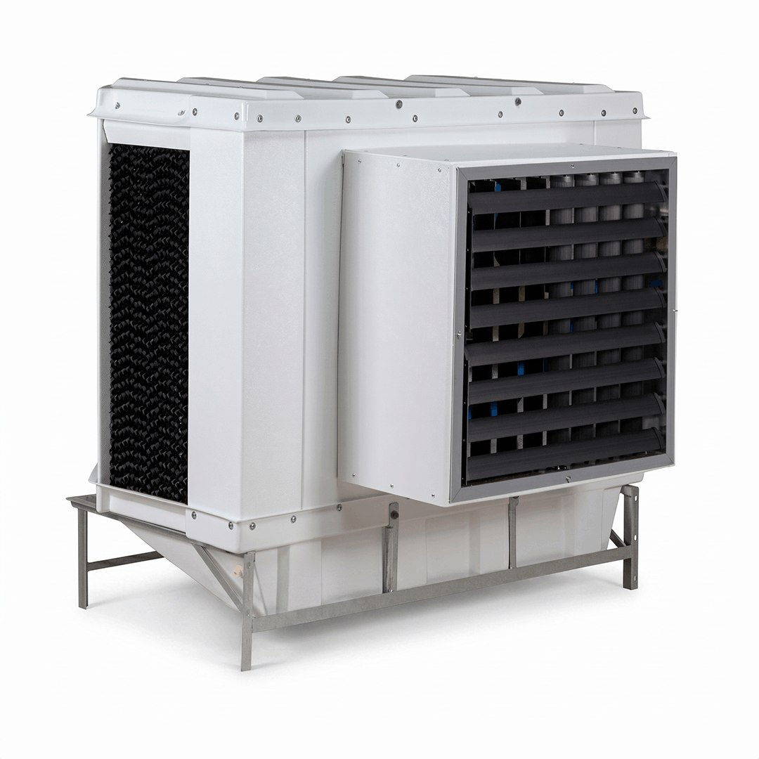 Climatizador M32 visto pelo lado da colmeia evaporativa.